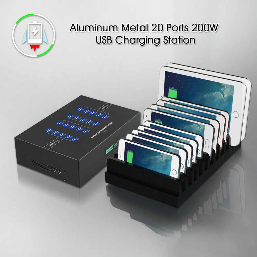 Good Sipoalr C-220  20 Port Usb  Hub  Fast Speed Charger Usb Splitter Hub 200W 2.4A Phone Charging Station