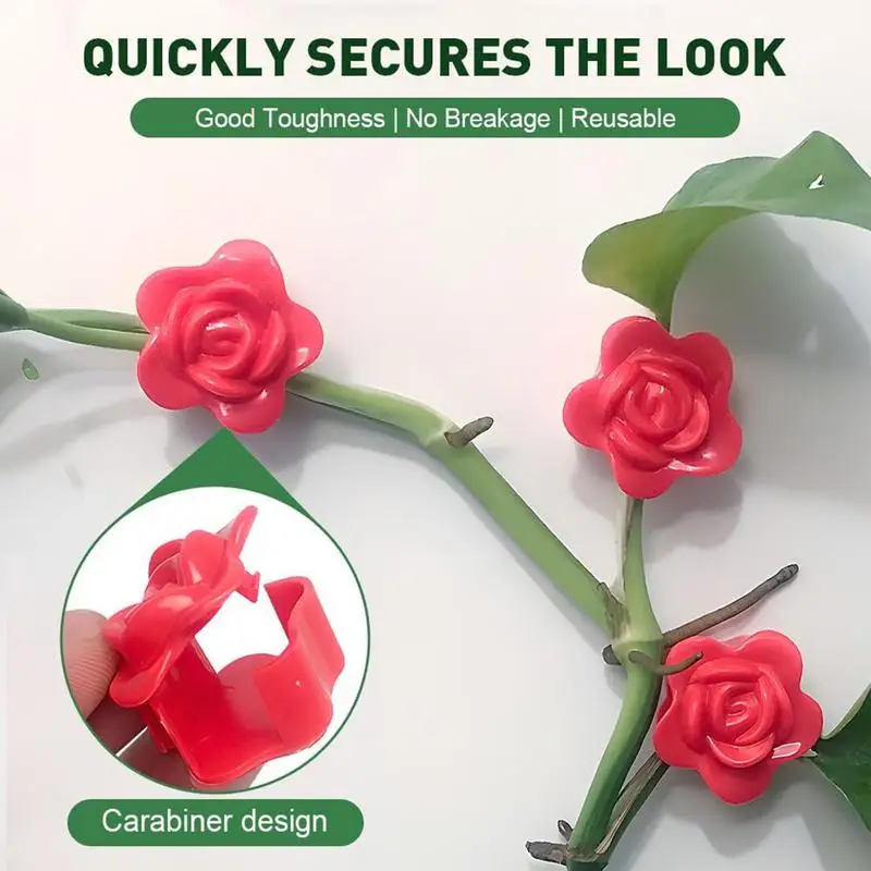 Plant Climbing Wall Fixture Clips 10X Flower-Shaped Vines Climbing Fixing Clips Support Holder With Adhesive Sticker Strong
