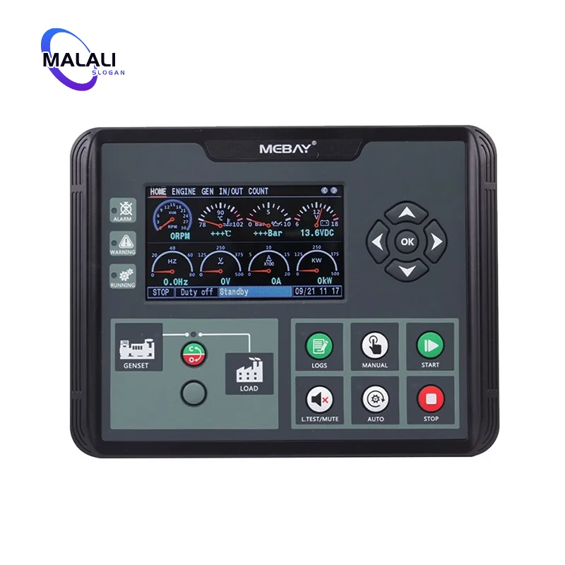 

DC60D Mebay generator controller panel LCD display engine control module for generator set parameter monitoring