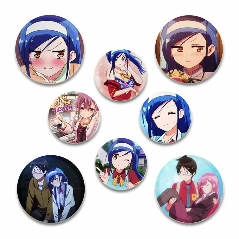 58mm Anime We Never Learn Cartoon Figure Brooches Cosplay Exquisit Badge for Collar Backpack Hat Accessory Handmade Enamel Pins