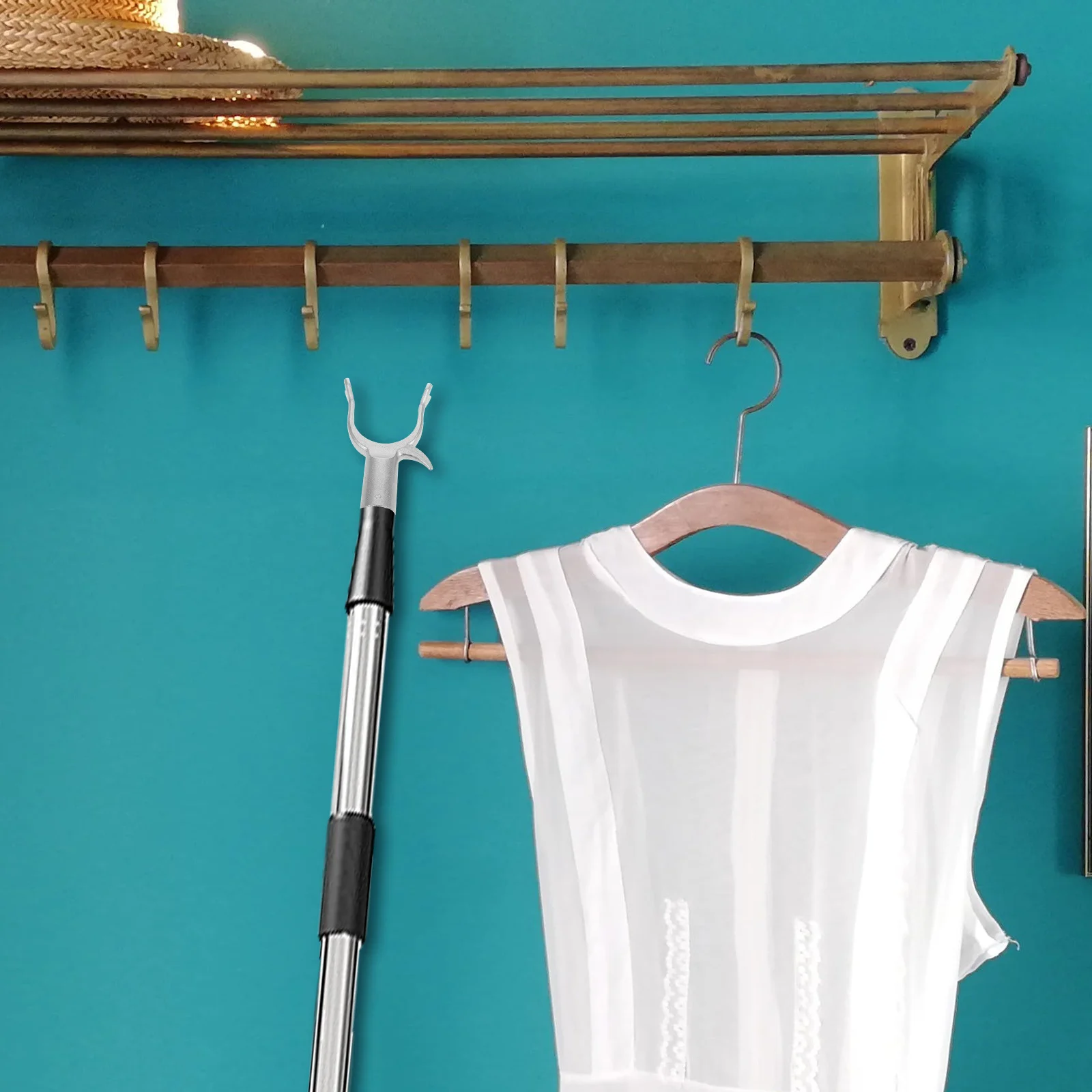 3 قطعة قضيب الملابس شوكة استبدال سبائك الألومنيوم تجفيف القطب رئيس شرفة الملابس معلقة أداة لوازم المنزل أجزاء القطب