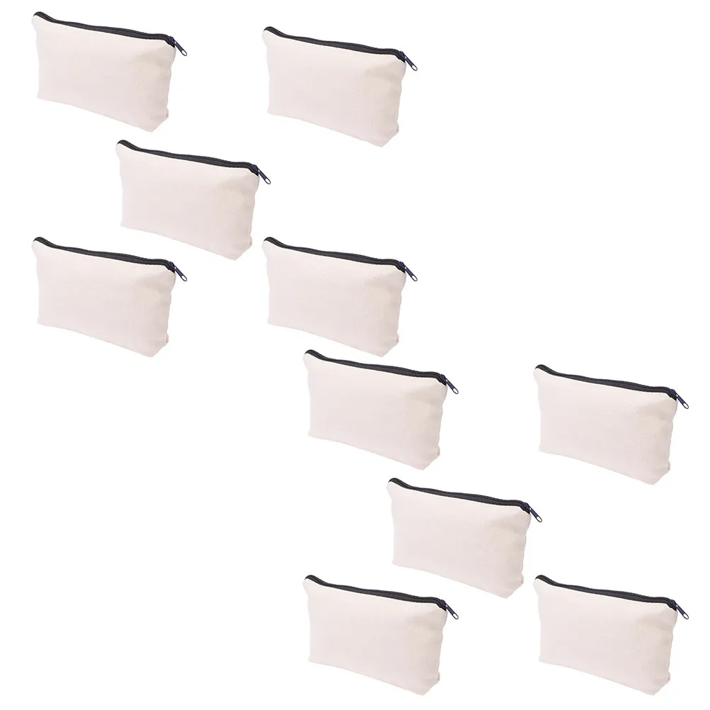 

20Pcs Zipper Pencil Case Canvas Pen Storage Pouch Portable Makeup Bag Coin Purse Stationery Organizer Pen Storage Bag