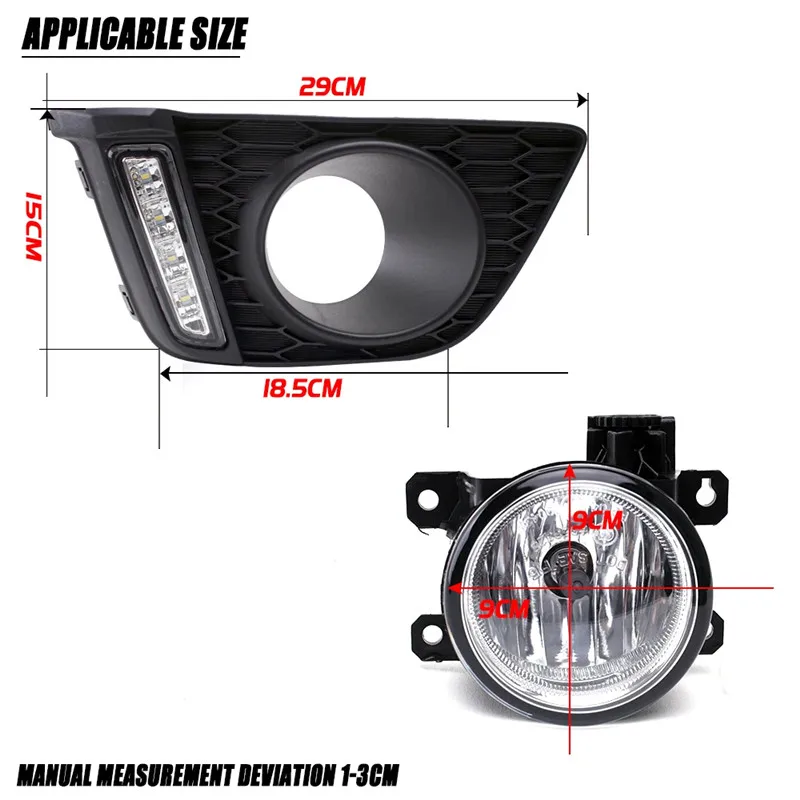 1Set Car Front Fog Light Assembly For Honda Fit Jazz RS 2014 2015 2016 With DRL  Harness Switch