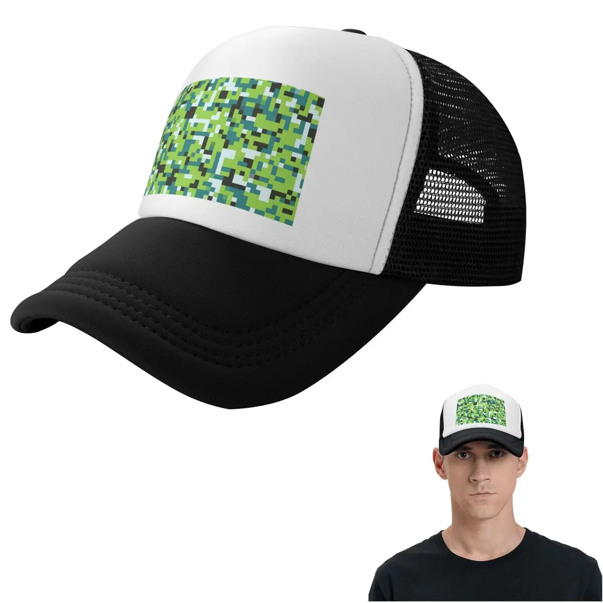 Pixel Mosaic Camouflage (11) Cap Casual Mesh Baseball Caps Adjustable Hat Hip Hop Summer Unisex Baseball Hats