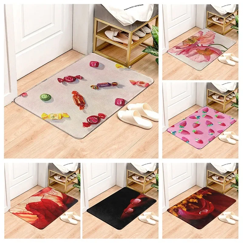 Red Bathroom Small Rug Shower Mat Absorbent Foot Mat Entrance Door Mat Kitchen Mat Bedroom Mat Bath Mat Bathtub toilet rug qq