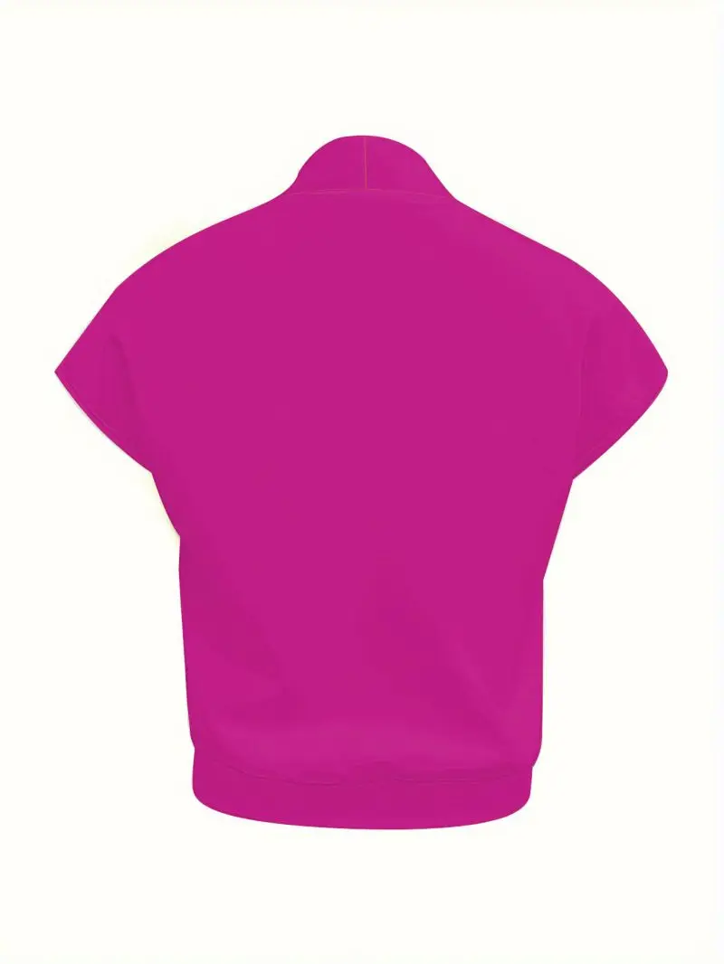 Women's Casual Short Sleeve T-Shirt Waist Cinching Street Style Daily Wear Fabric Draped down Shoulder Top
