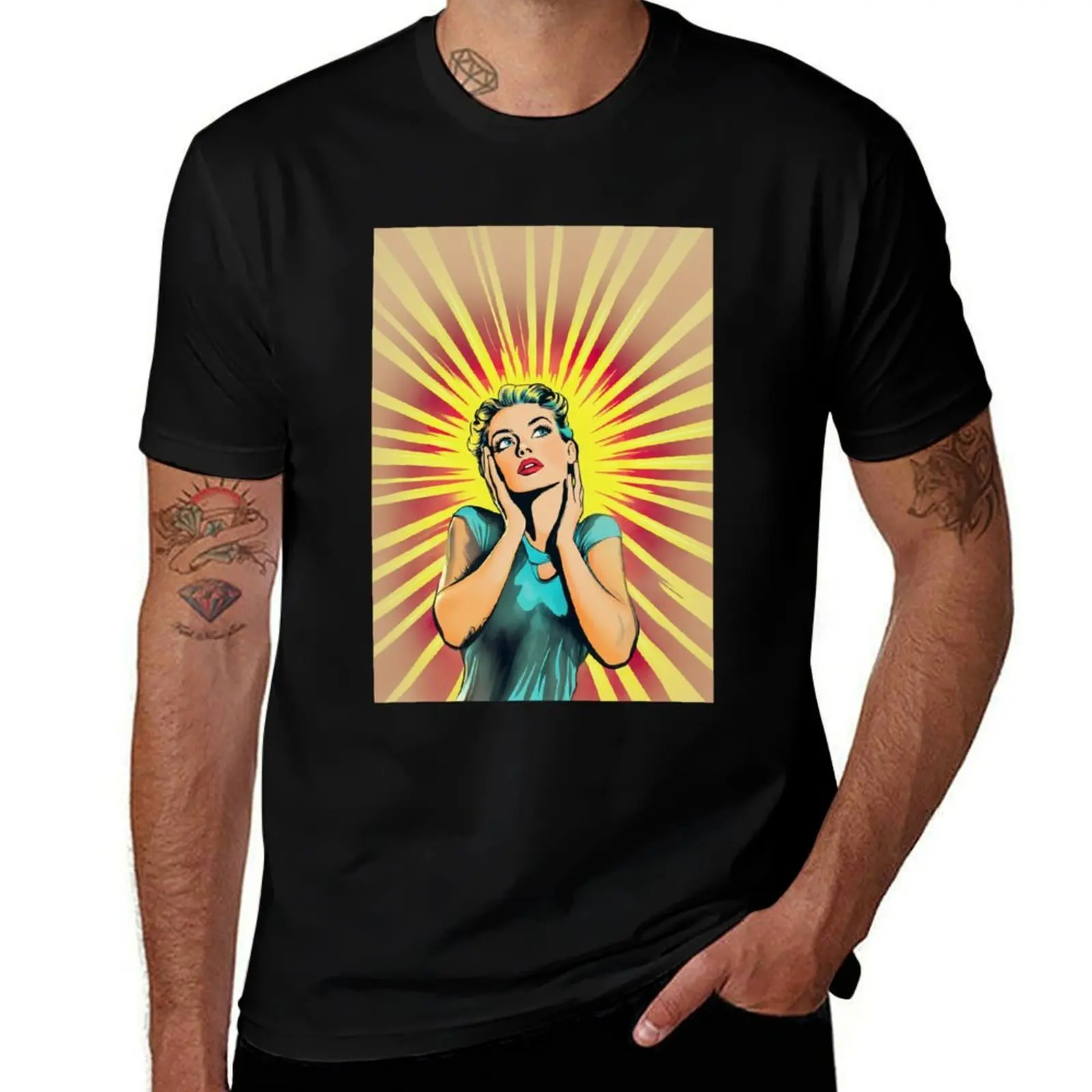 

Girl Retro Poster T-Shirt anime shirt plus size clothes kawaii clothes sweat shirts, men