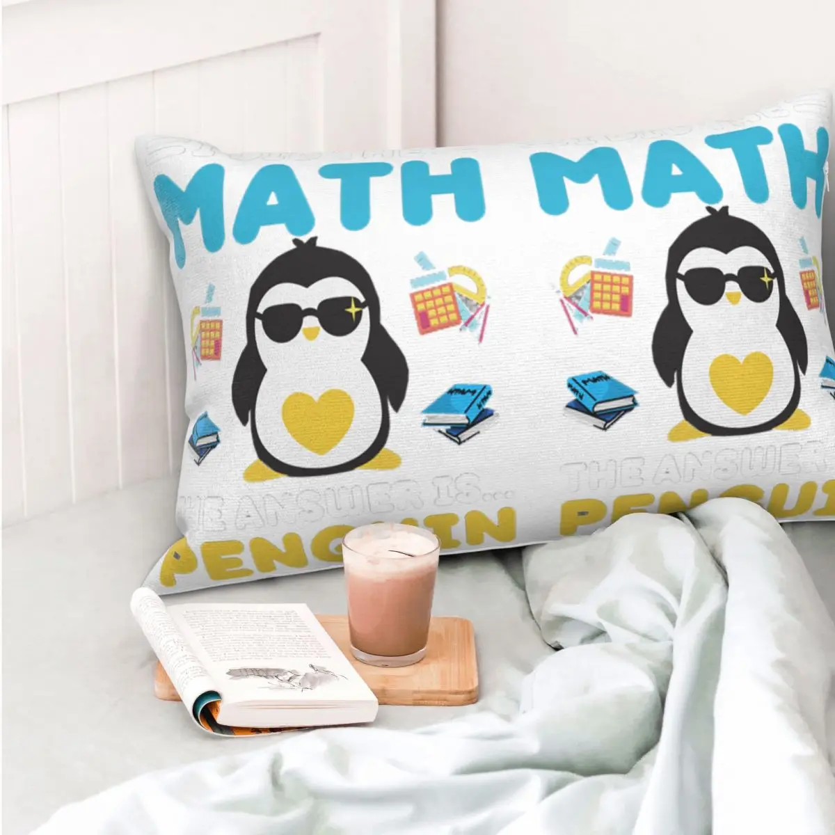 I Did The Math The Answer Is Penguin Funny Mathematician Rectangle Pillowcase Cushion Cover Decor Bedroom Bed Home Throw Pillow