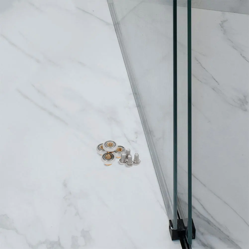 

8Pcs Shower Door Rollers Glass Sliding Accessories Smooth Silent Operation Bathroom Replacement Parts Waterproof