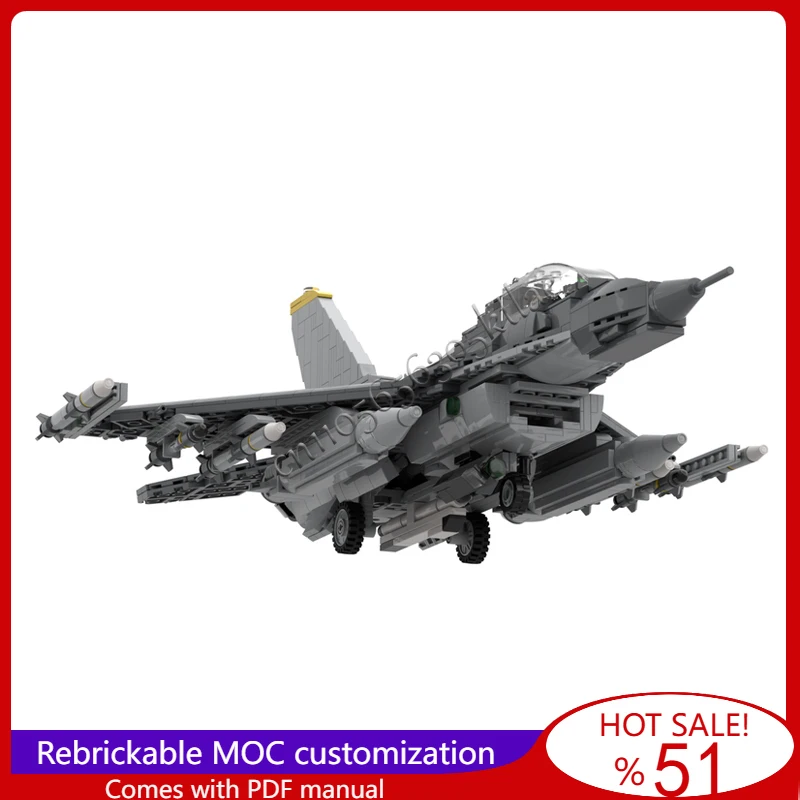 1255 peças moc combate a ar f16c modelo de lutador blocos de construção modulares tecnologia montagem crianças brinquedos populares presentes de natal