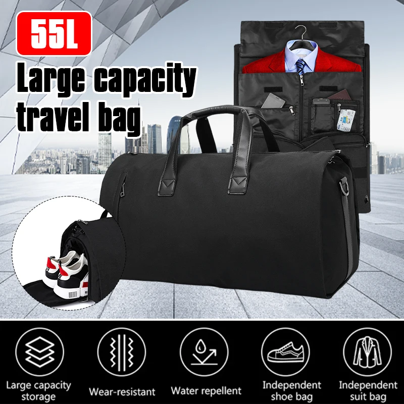 

Convertible Garment Bags for Travel Weekender Carry On Duffel Bag 2 In 1 Hanging Dress Suitcase Suit with Shoes Compartment