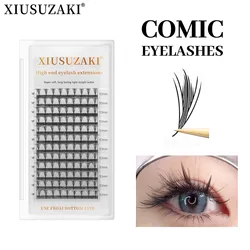 XIUSUZAKI Comic Pteris Lashes New Style Feather Shape Eyelash Extensions Individual Volume Premade Fans False Lashes Makeup Tool