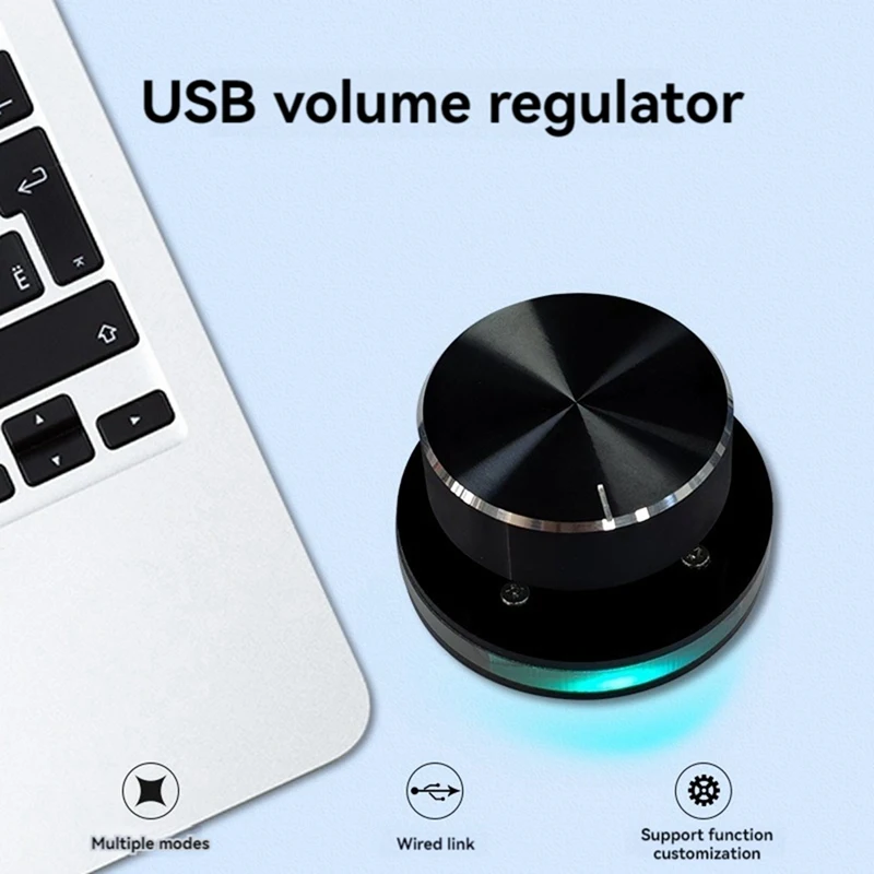 USB Volume Controller คอมพิวเตอร์ USB Volume Adjustable Controller รองรับปุ่มลัดปรับแต่งด้วย RGB