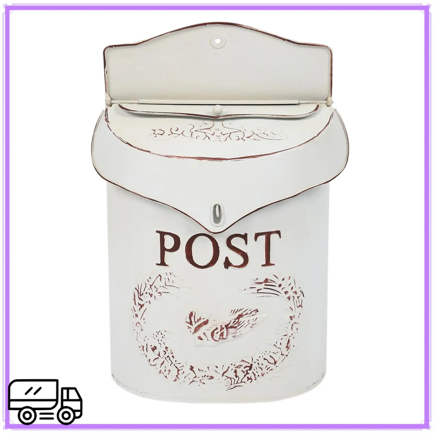 

High Quality Post Box Post Shabby Blue Bird Post Box Vintage Country House(White)