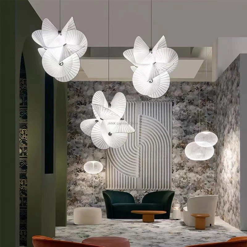 Imagem -05 - Designer Criativo Serpentina Luzes Luz de Suspensão Romance Tecido Branco Pendurado Luminária Loja Escritório Casa Lâmpadas Decorativas