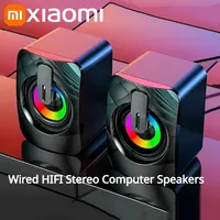 Xiaomi Car Speaker Stereo Sound With Microphone 3.5mm AUX Car Office Speaker For Macbook Desktop Notebook Computer Loudspeaker