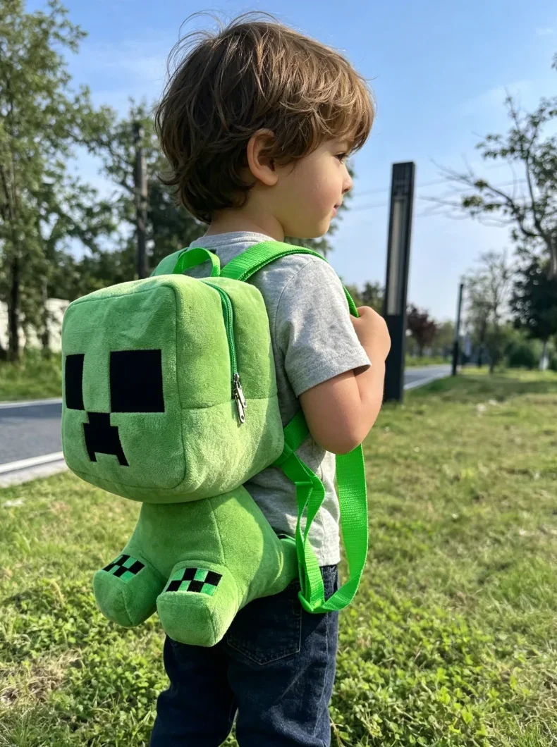 Classic Game Character Movie Peripheral 25/35cm Creeper Anime Plush Toy Backpack, Cute Doll Children's Birthday Christmas Gift