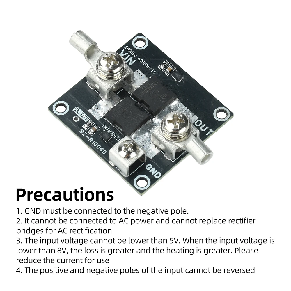 100A Hochstrom-Ideal-Diodenmodul DC 5-100V Dual-Chip-Steuerung Solar-Rückfluss-Schutz für Batteriesysteme – Detail 11