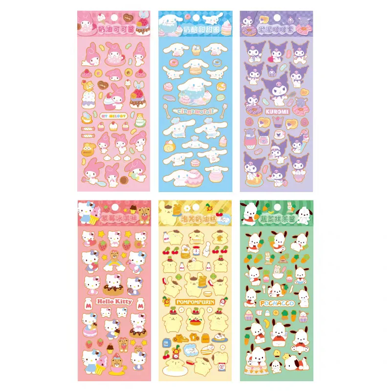 

48pcs/lot Sanrio Kuromi Melody Pochacco Kitty Sticker Cute Scrapbook DIY Diary Decorative Sealing Sticker Album Stick Label