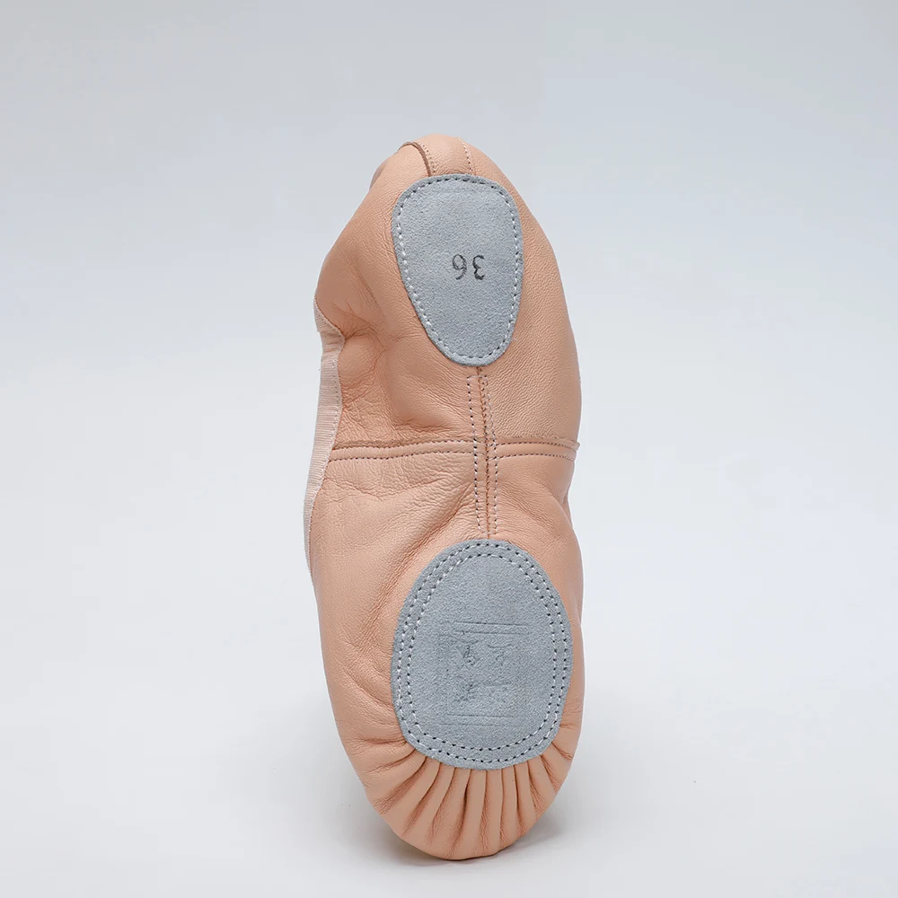 Yalisidai zapatillas de ballet niña suela de piel de vaca suela dividida malla elástica niñas mujeres zapatillas de baile de Ballet