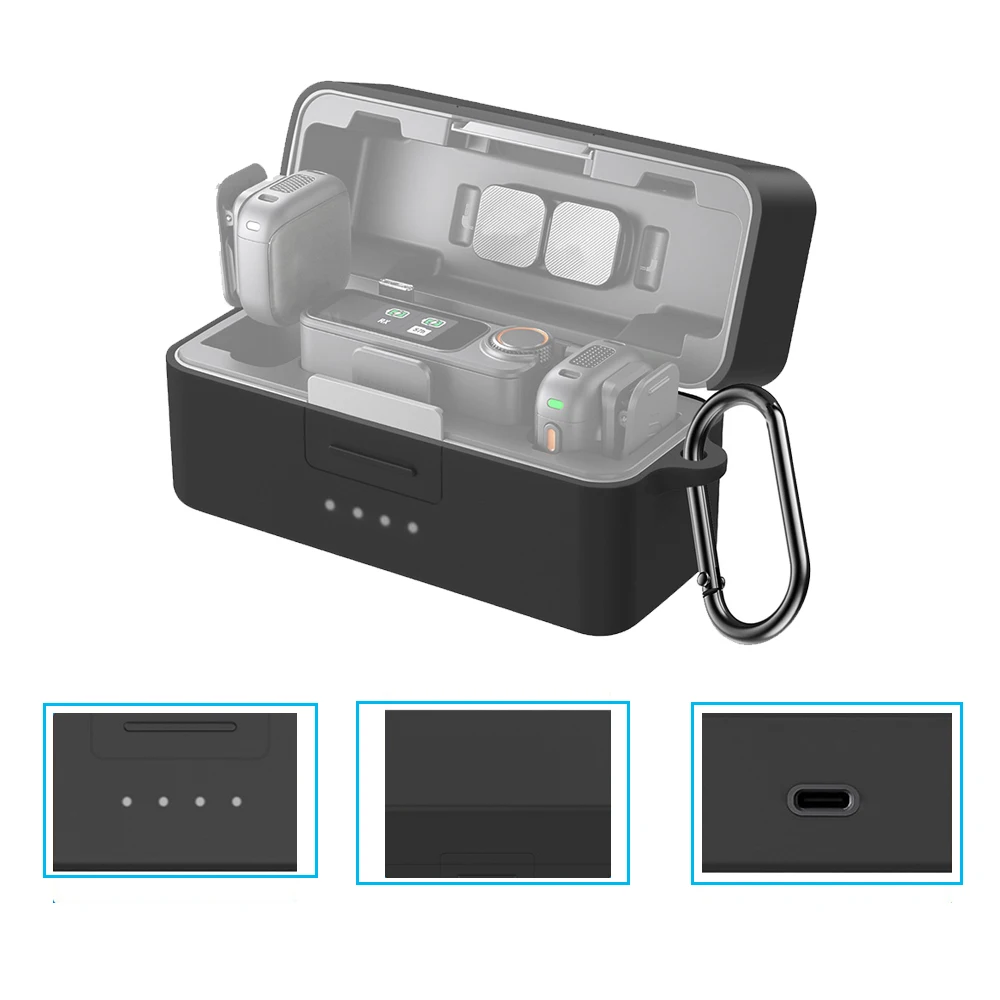Silicone Microphone Charging Soft Case Protective Cover Dust-proof And Shock-Absorbing For DJI Mic 3 Case Spart Parts Accessory