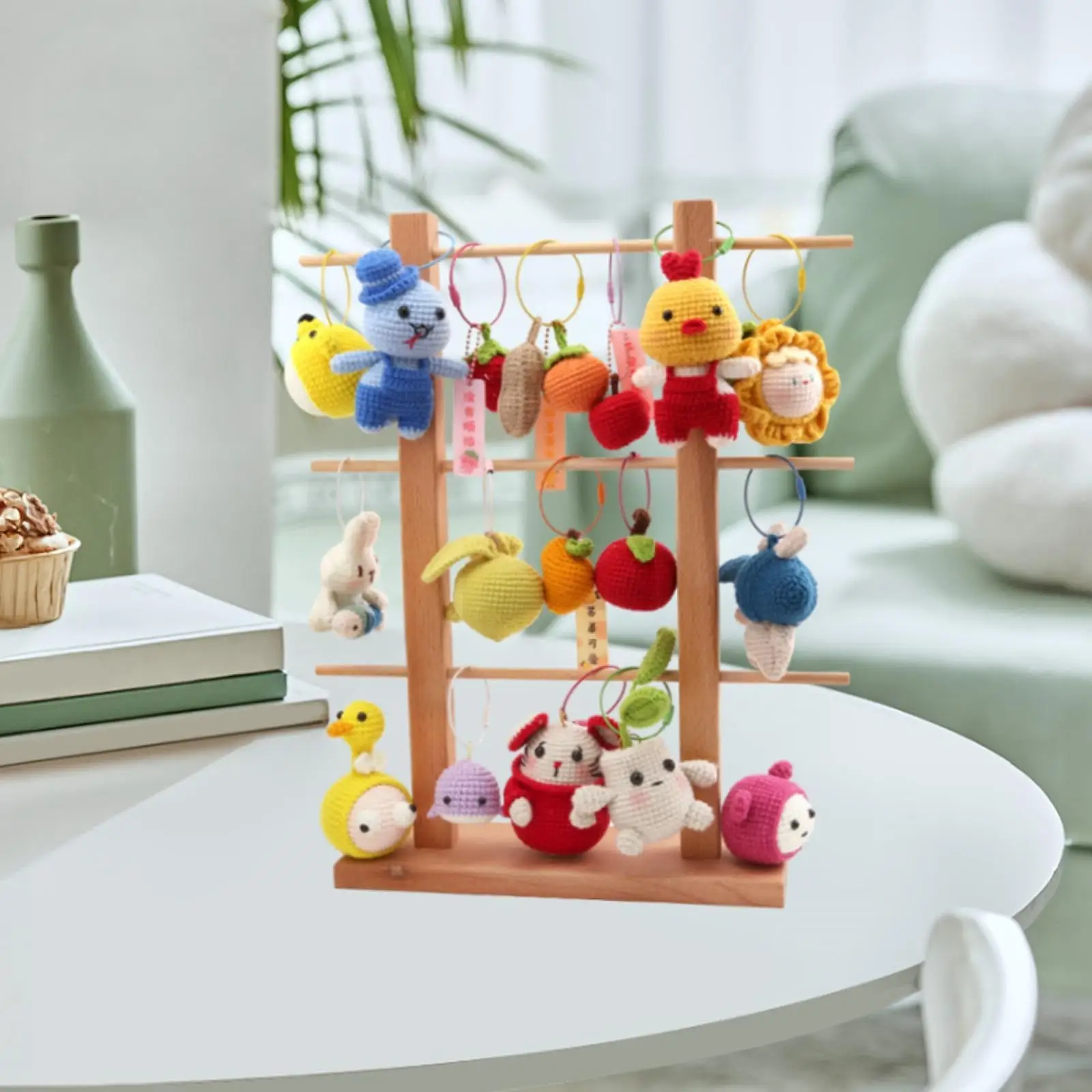 Beech Storage Rack Practical Removable Desktop Wooden Wire Rack Countertop Stand Sewing Threads Organizer for Bedroom Family