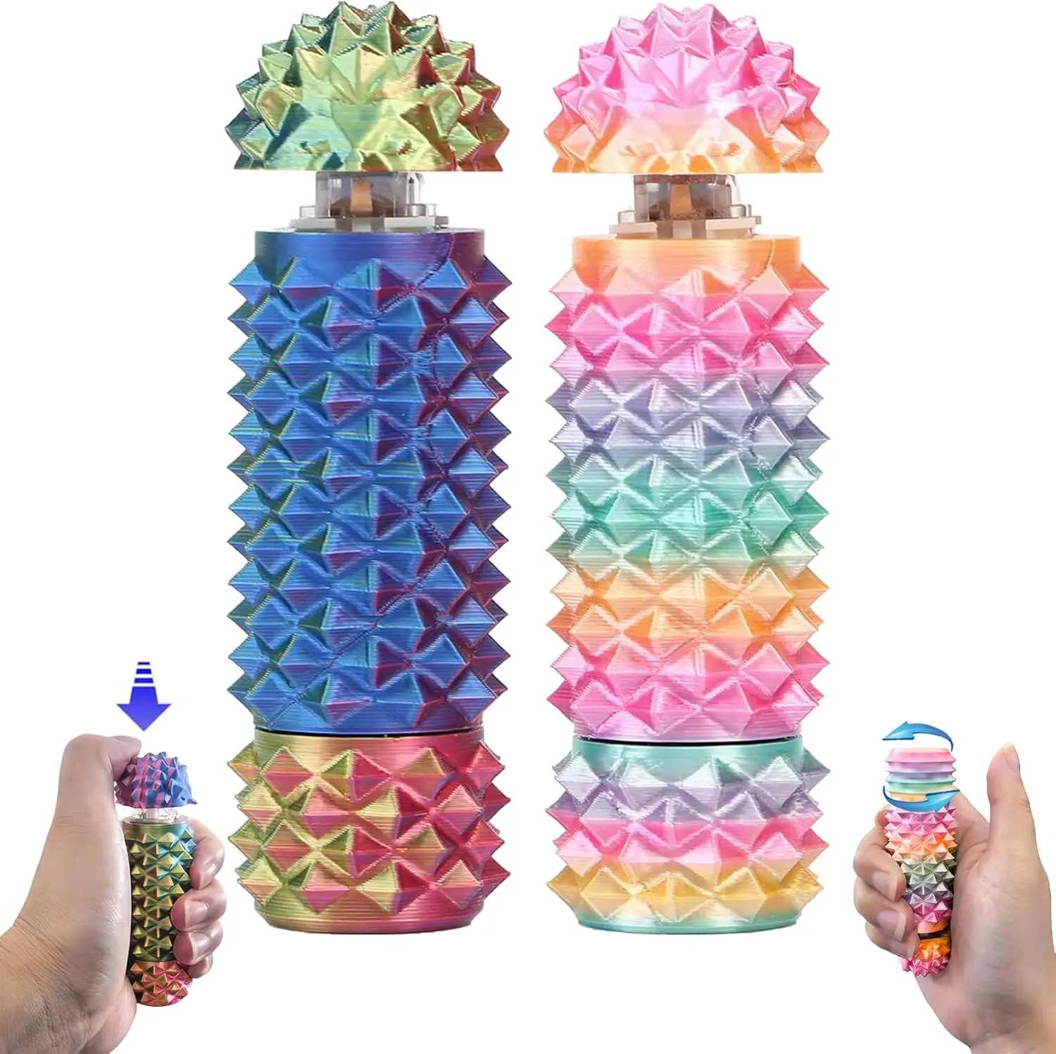 

Набор из 2 игрушек-антистресс в виде головы ежика, 3-в-1, для снятия боли и стресса, портативный подарок для взрослых и детей