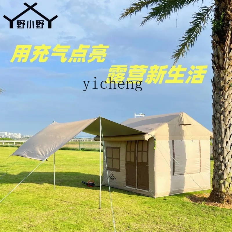 ZK Inflatable Tent Inflatable Cabin Outdoor Camping Camping 1-6 Person Tent Thickened Oxford Cloth Tent