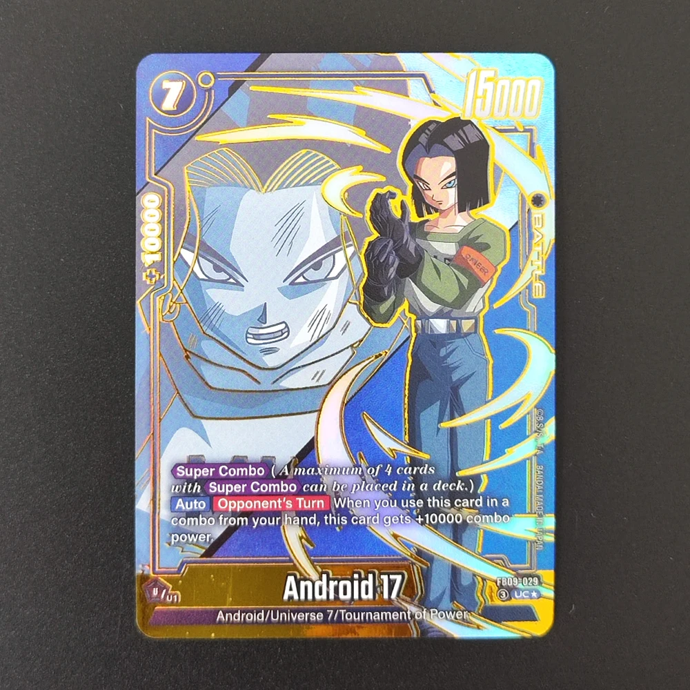 DIY Proxy Dragon Ball English Android 17 Pan SH Trunks GT Golden Frieza BR Paikuhan FB09 Alternate Art Game Collection Card Toy view 3