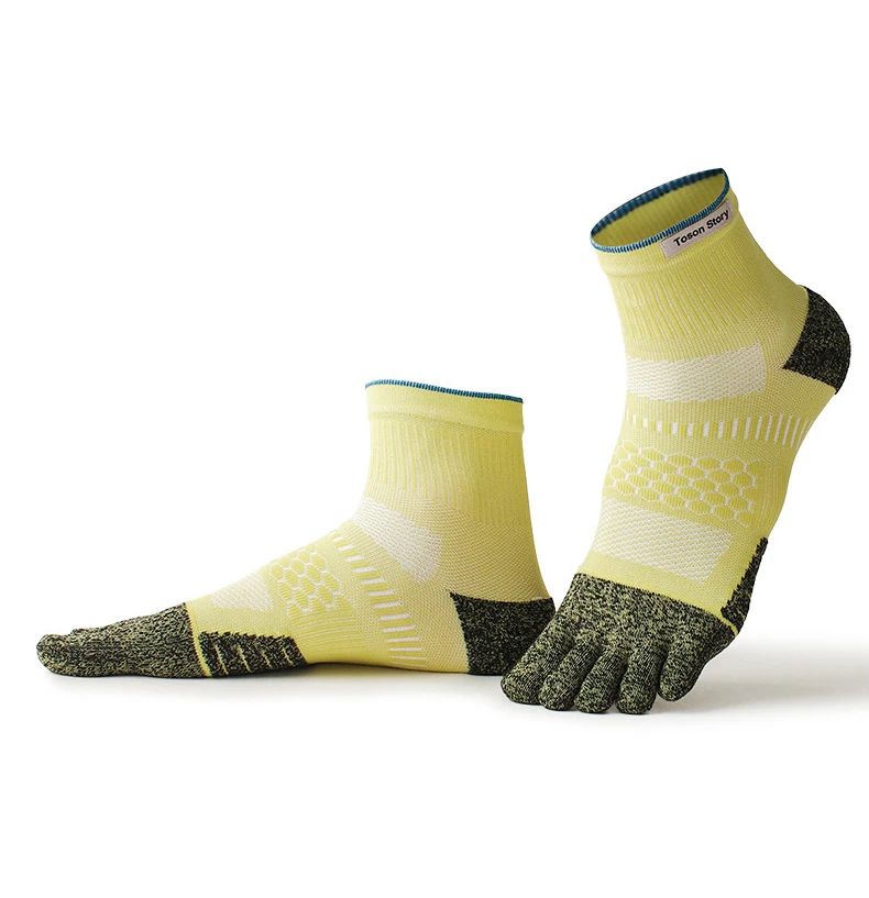 1/5 Paar COOLMAX Nylon-Schnelltrocknende Fünf-Zehen-Socken für Herren, atmungsaktiv, gegen Blasenbildung, für Sport, Laufen, Wandern, Sport-Zehensocken – Detail 1