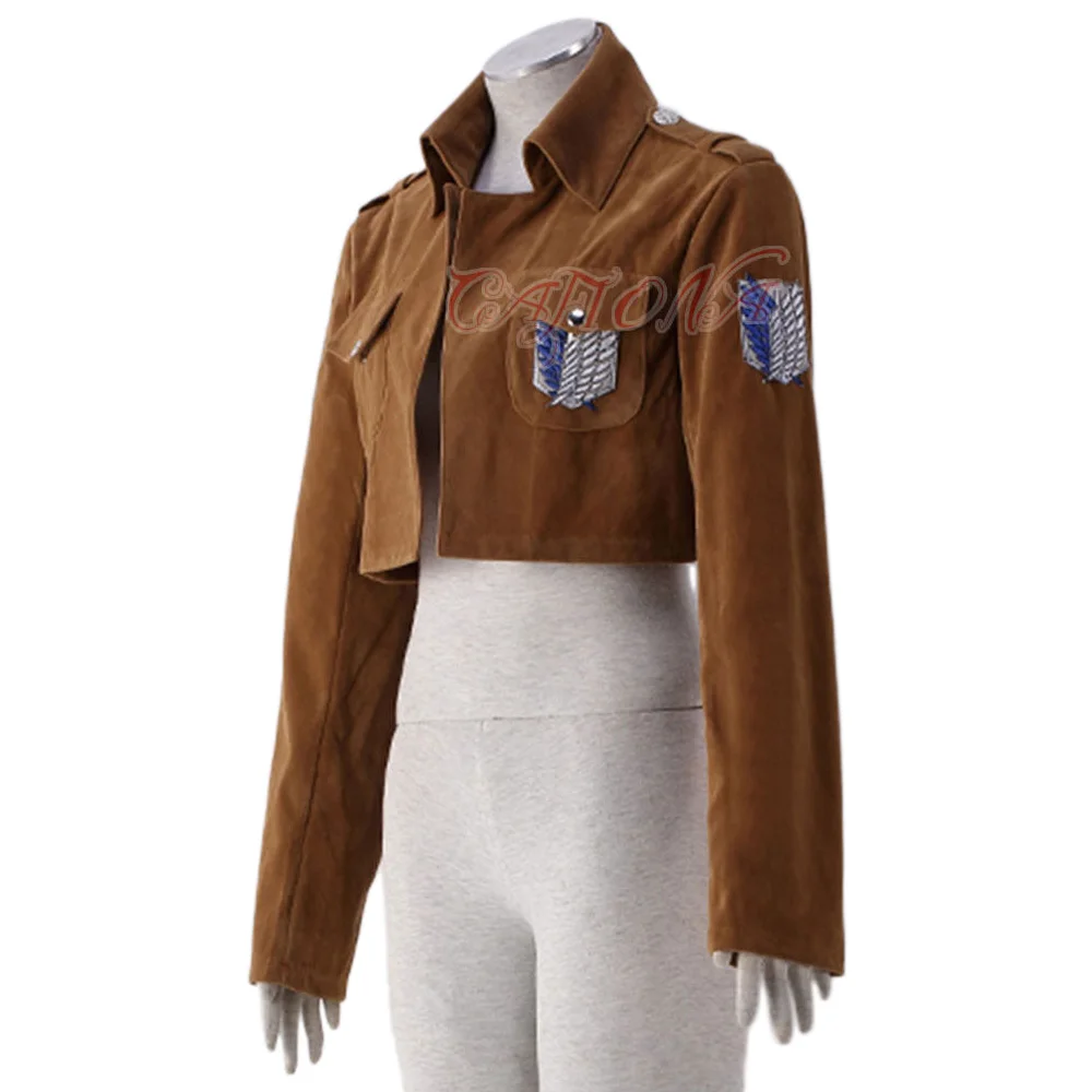 Hot Attack on Titan Eren Jäger Jacket Eren Levil Mikasa Ackerman Cosplay Costume Cool Short Coat Unisex