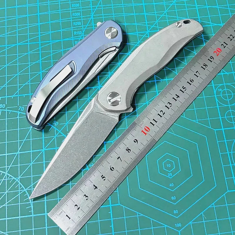 

Kesiwo Star M390 Pocket Folding Knife Titanium Alloy Handle Flipper Open Outdoor Rescue EDC Kitchen Camping Hunting Knife