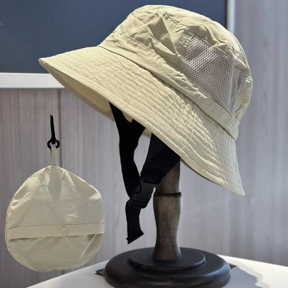 Beach Surf Cap Mesh Breathable Sun Hat Summer Outdoor Fishing Cap Chin Adjustable Bucket Hat Water Sport Cap ﻿
