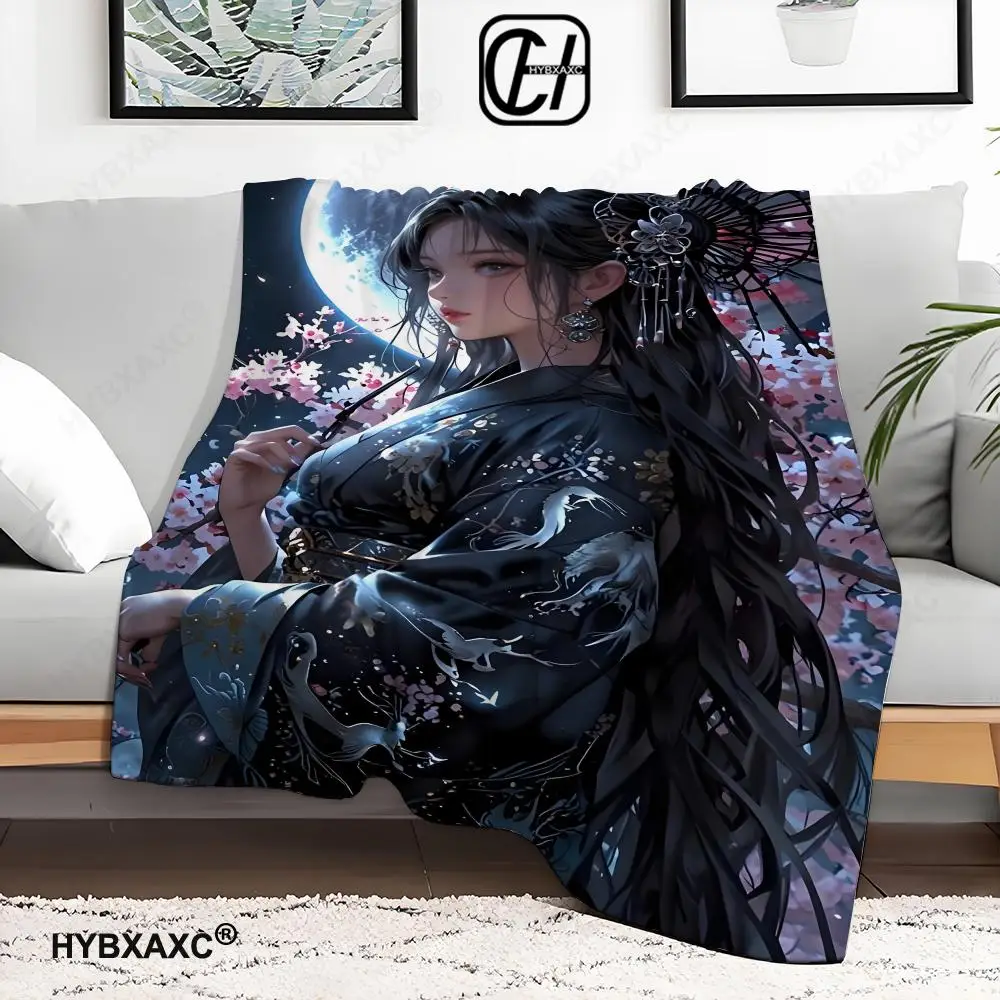 

tgcf Tianguancifu Xie Lian Huacheng Throw Blanket Aesthetic Art Flannel Blanket Portable Home Travel Camping Sofa Picnic Thicke