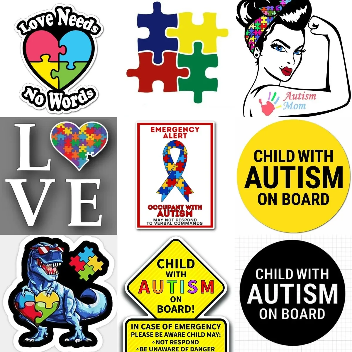 

Autism Awareness Emblem Color Puzzle Creative PVC Sticker for Decorate Laptop Camper Van Truck Laptop Motorcycle Window Truck