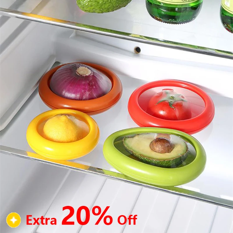 Reusable Kitchen Transparent Use Sealed Fresh-Keeping Storage Box Onion Tomat Avocad Lemon Crisper Easy To Clean Kitchen Gadgets