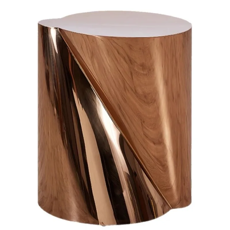 

Nordic modern simple stainless steel small coffee table small apartment sofa light luxury corner few sides