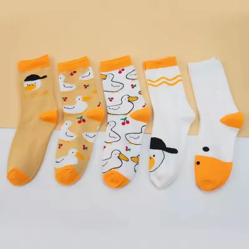 Frühlings-Neuheit: Lustige Herz-Maschine Hip-Hop-Enten-Socken für Damen, Cartoon-Gänsekopf-Sportsocken, Bequeme Freizeitsocken