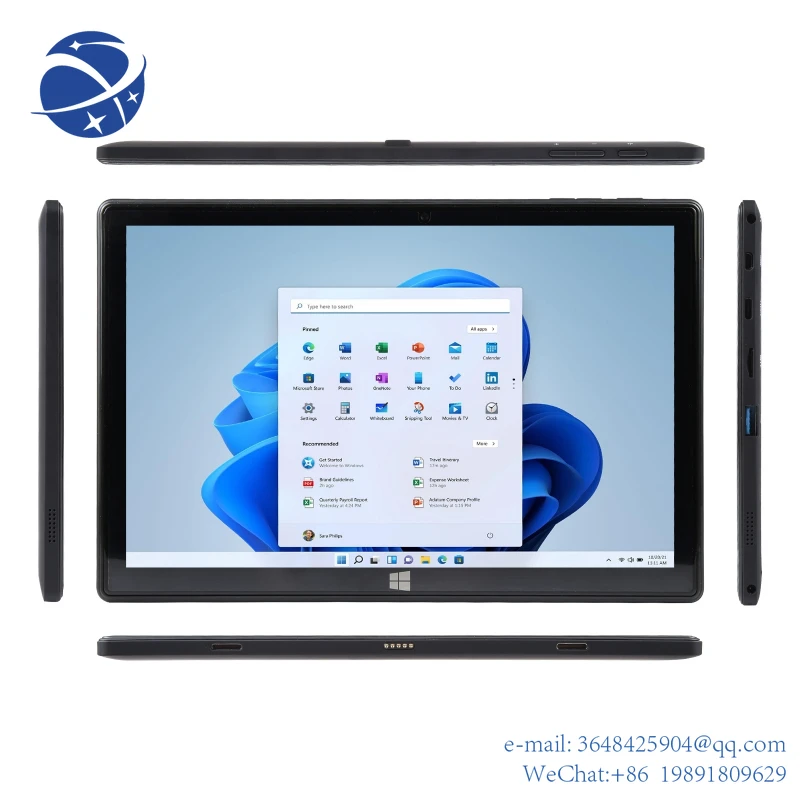 YYHC 10.1 inch FHD Windows Tablet Keyboard Light mini portable PC Quad Core CPU Support TF Card Dual WiFi Windows mini Tablet PC