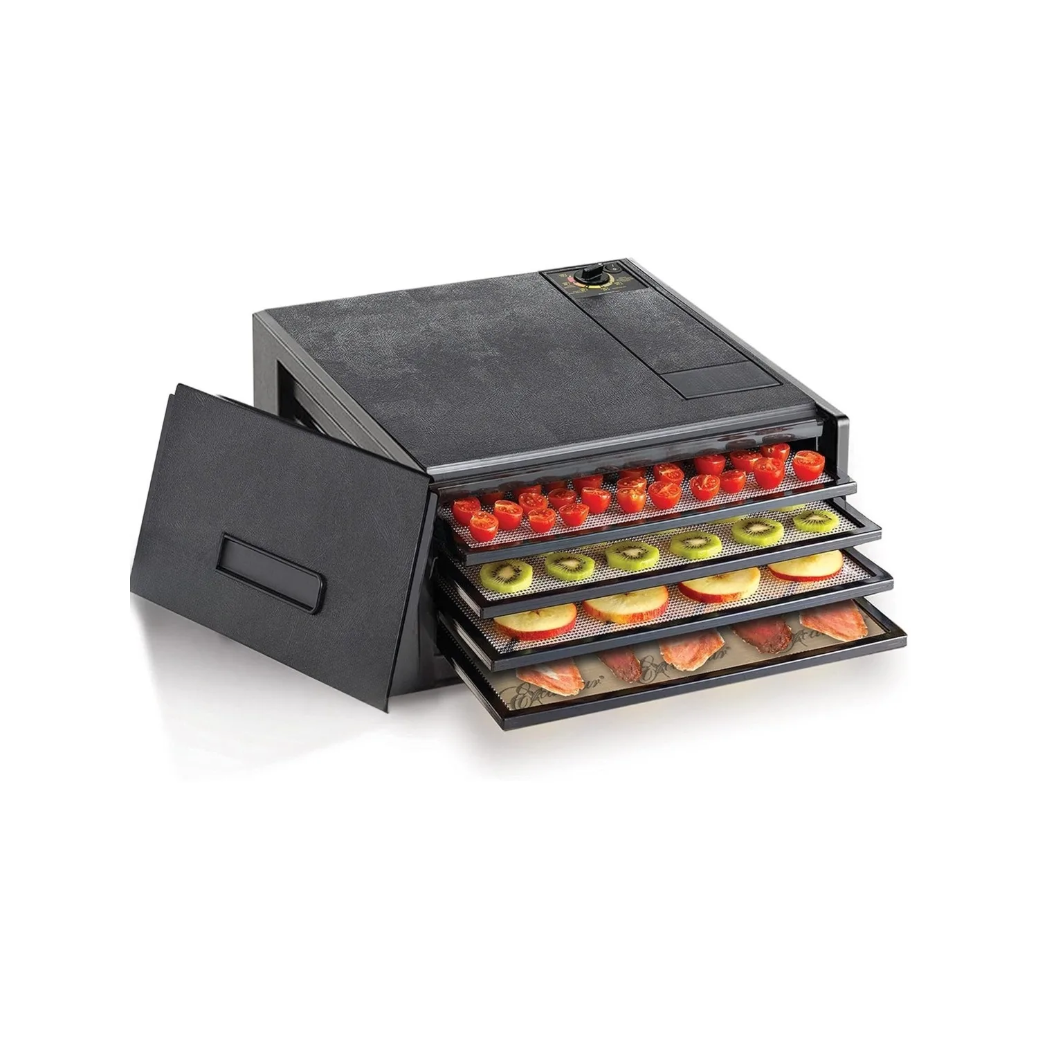 

Электрический дегидратор для пищевых продуктов, 4 лотка, регулируемая тато, точный контроль температуры и быстрое сушка