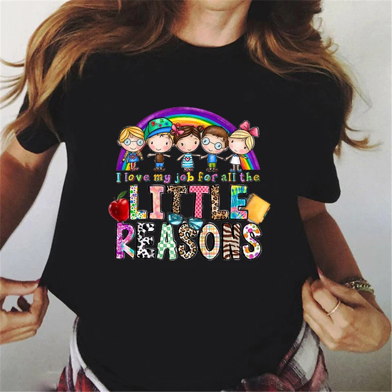 I Love My Job For All The Little Reasons Shirt, Kindergarten Teacher Tshirt Women, Love Daycare Teacher Tshirt,Back To Schoo Tee