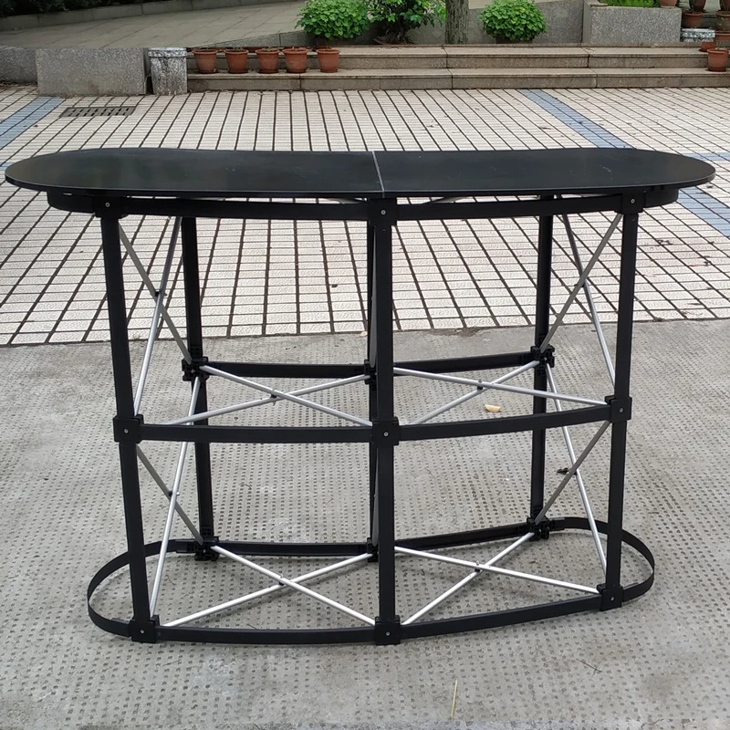 Mesh style welcome table, promotion table, folding aluminum alloy mesh frame, portable reception and front desk display table