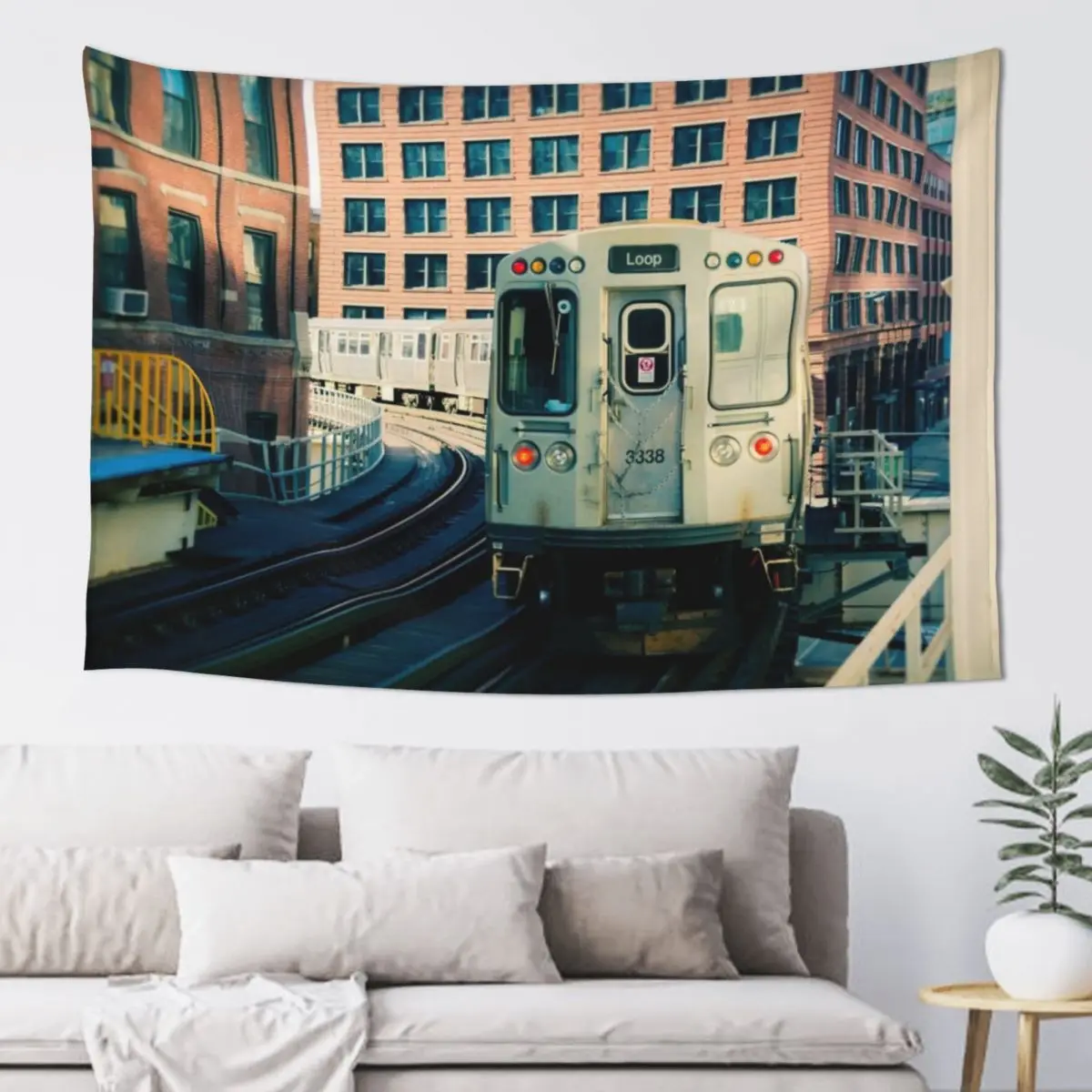 

El Train Leaving the Loop Tapestry Bedroom Decor Home Decorations Aesthetic Bedroom Decorations Wall Decoration Items Tapestry