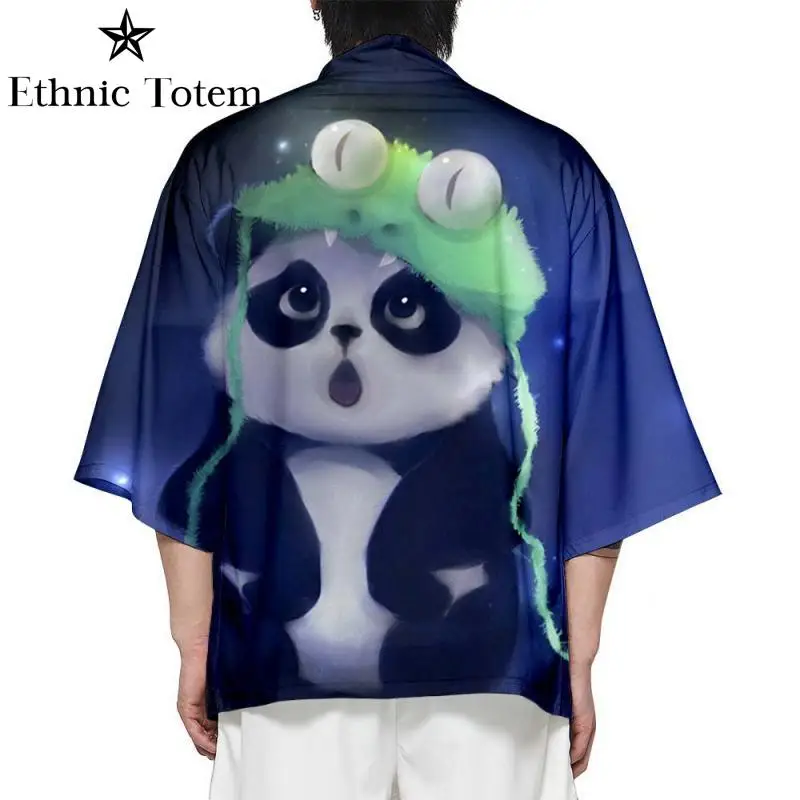 

Adult Child National Treasure Chinese Tide Panda Kimono Cute Kawaii Cloak Coat Homewear Outerwear Clothing Jacket Capes Cardigan