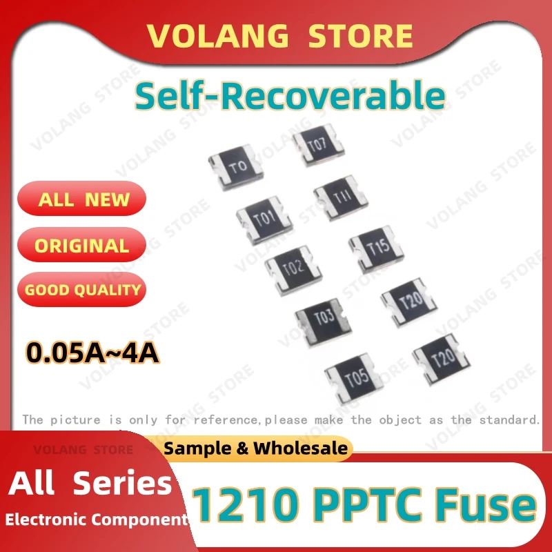 Fusible autorecuperable de CHIP PPTC, 10 piezas, 1210, 50MA, 60V, 0.05A, 0.1A, 0.2A, 0.35A, 0.5A, 12V, 750MA, 1.1A, 1.5A, 1.75A, 2A, 2.6A, 3A, 3.5A,