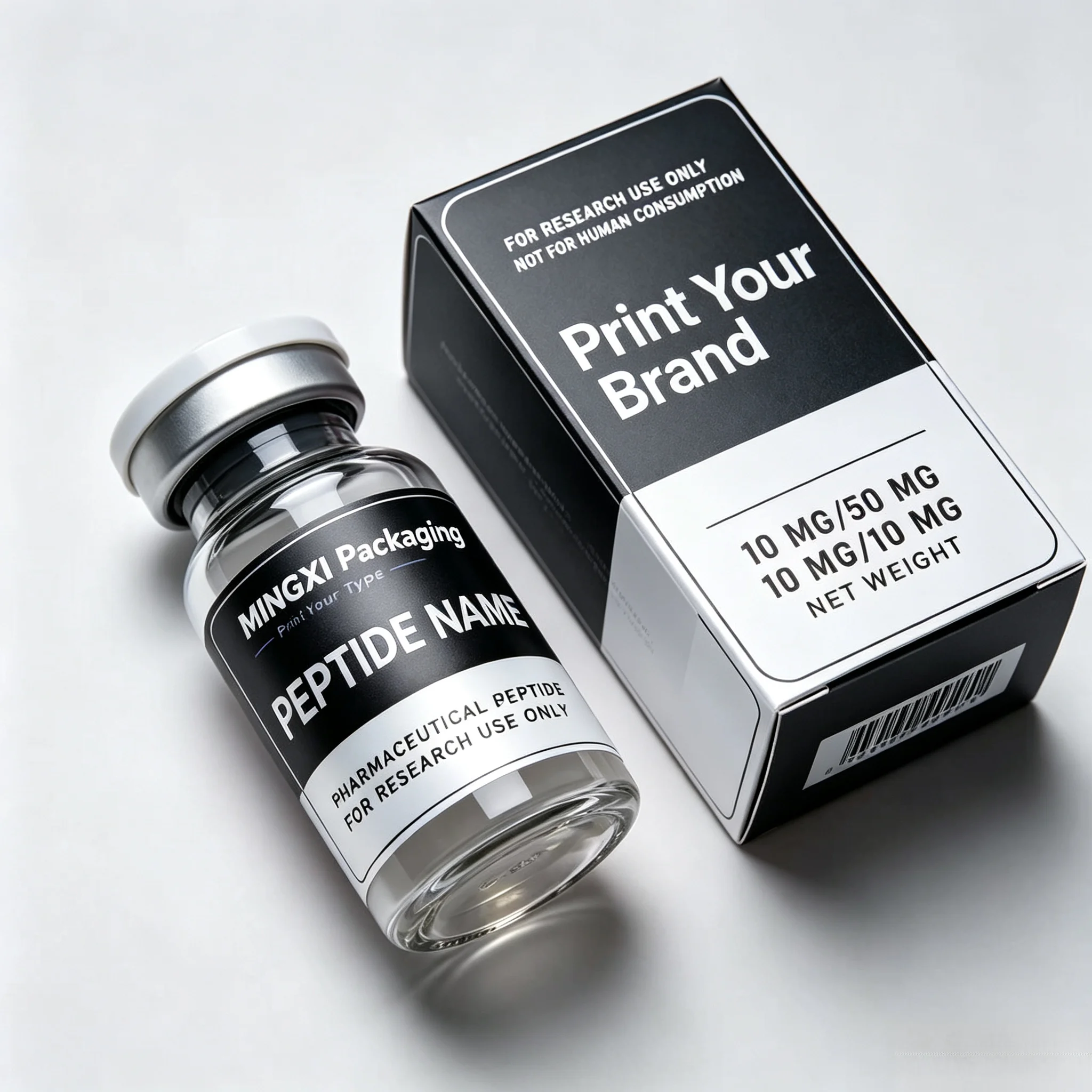 Custom Adhesive Waterproof Vinyl Vial Labels 3ml 10ml 20ml Stickers With Matching Custom Paper Boxes