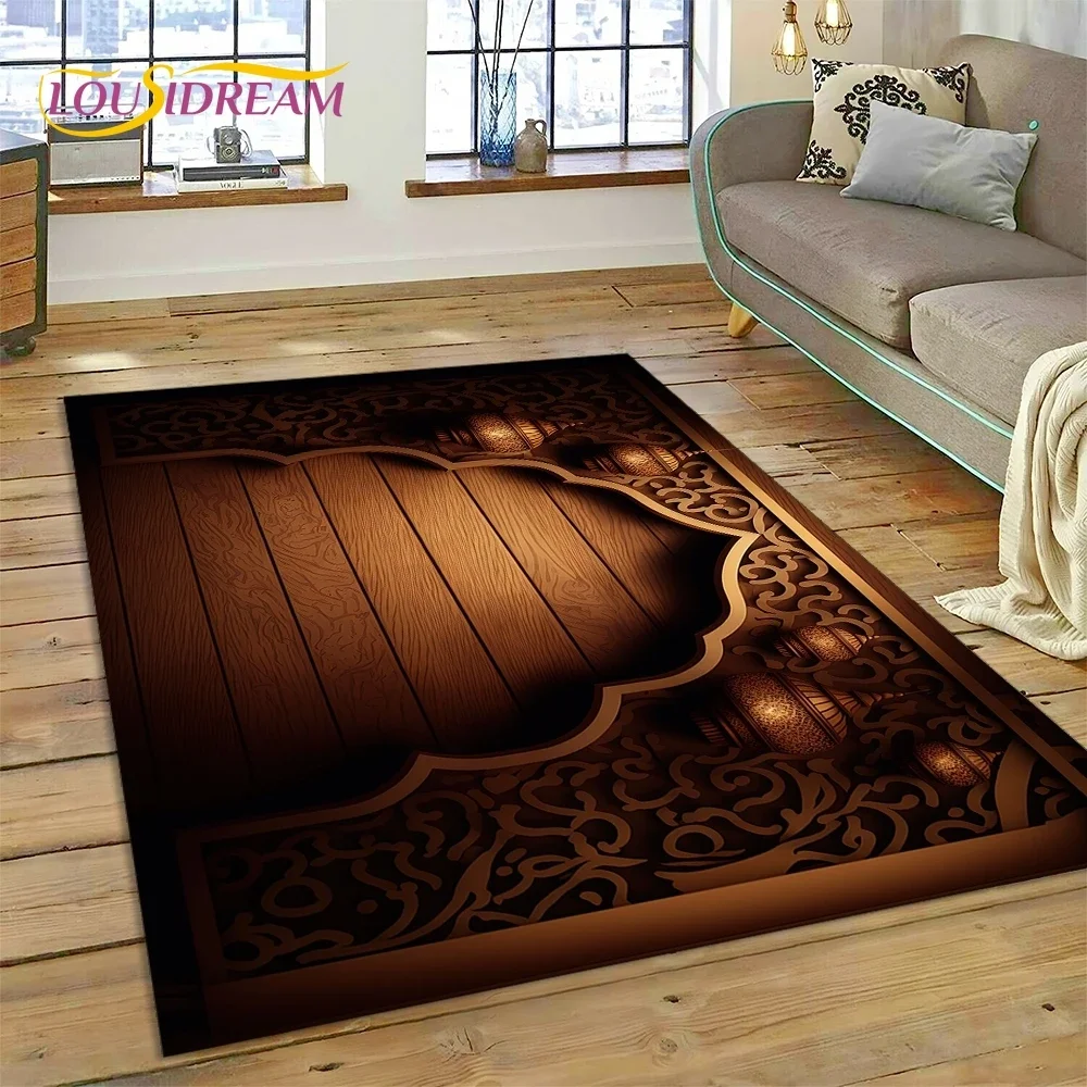 Muslim Islam Prayer Kneeling Poly Mats Mandala Carpet Rug for Bedroom Living Room Home Sofa Decoration,Large Decor Floor Mat