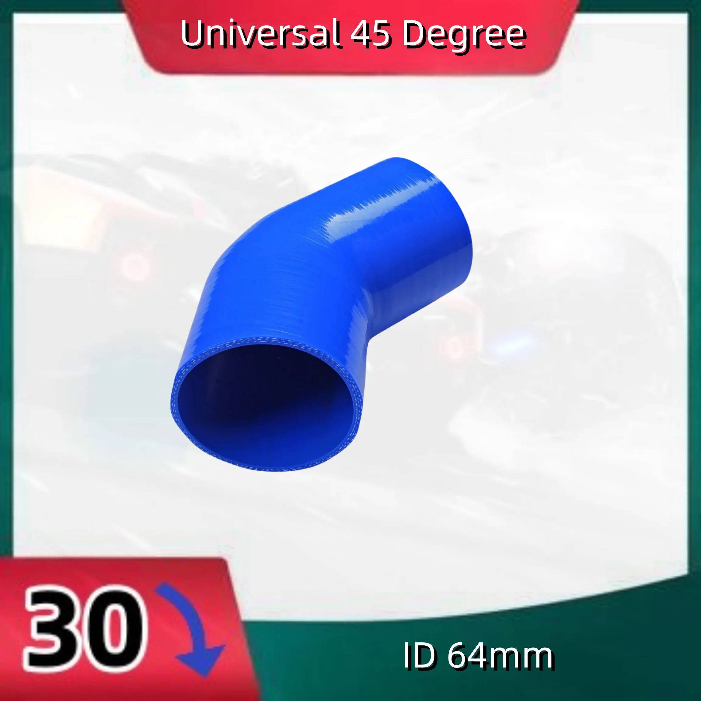 

Universal 45 Degree ID 64mm Elbow Silicone Hose For Coupler Reducer Cooling Intercooler Radiator Piping