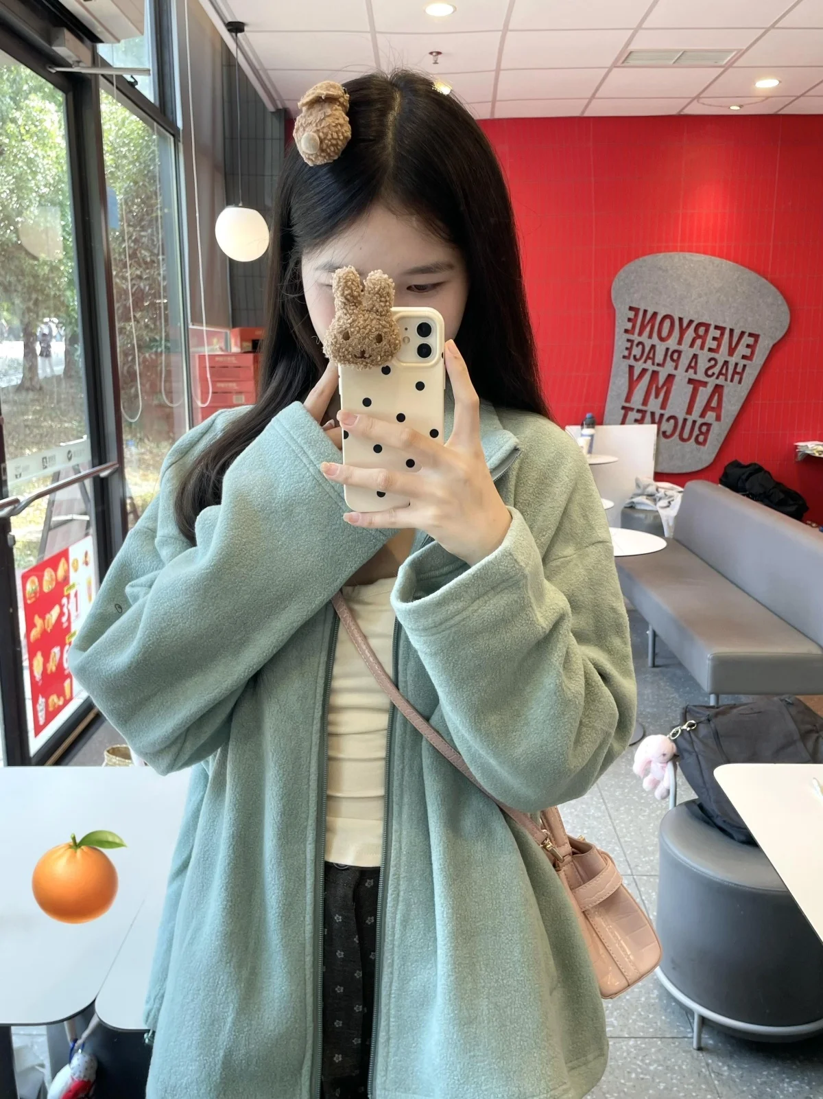 

Lamb Wool Jacket Woman Hooded Slim Long Embroidered Two-Sided College Students Soft Designed Navy Double-Breasted Kawaii Cuffed