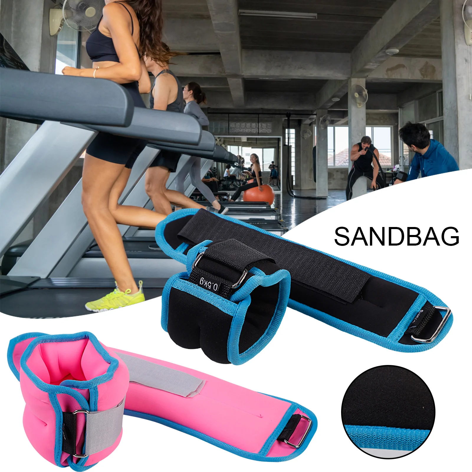 Fitness Equipment Gym Ankle Sandbag D-ring Adjustable Ankle Weight for Dance Leg Strength Training Running Yoga Sport 250/500g*2